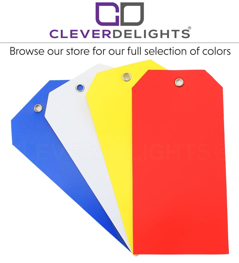 CleverDelights Plastic Tags - 4.75" x 2.375" - 100 Pack - Waterproof Heavy Duty Tear-Resistant - Indoor Outdoor Durable Inventory ID Tag (Green) - Image 2